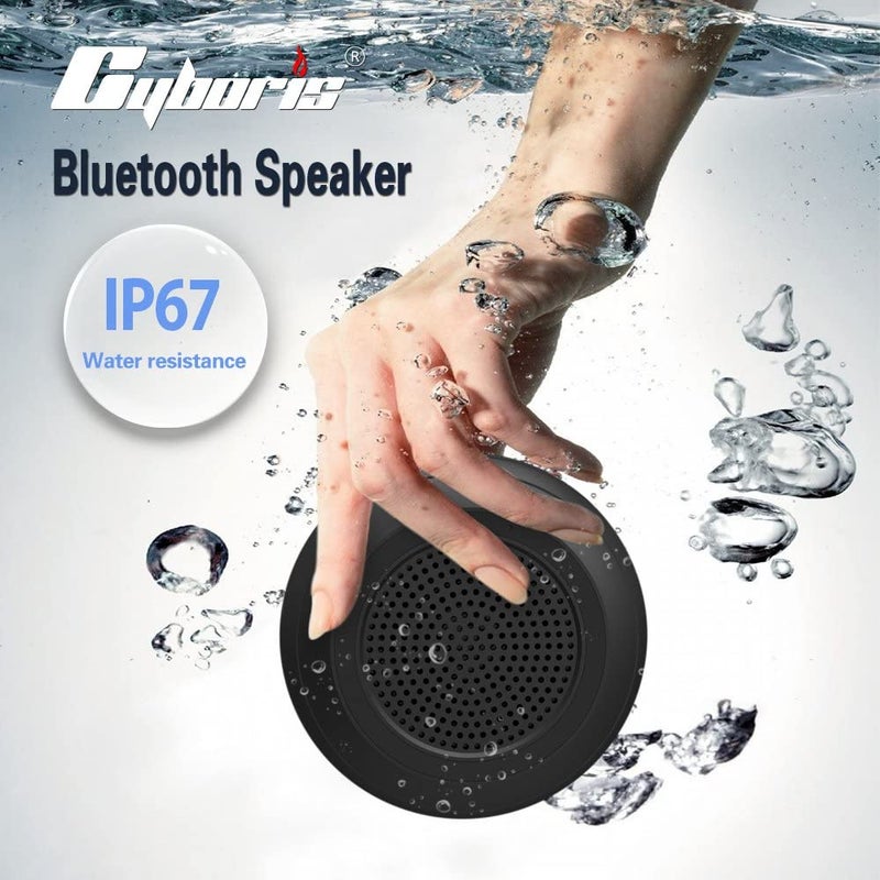 CYBORIS Small Portable Bluetooth Speaker, Portable Shower Speakers IPX7 Waterproof Wireless Floating Pool Mini Outdoor Speakers Handsfree with Built-in Mic for Hot Tub, Swimming, Beach, Boating - Image 4